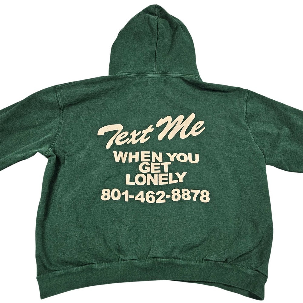 Lonely Ghost Text‎ Me When You Get Lonely Hoodie Green 2X